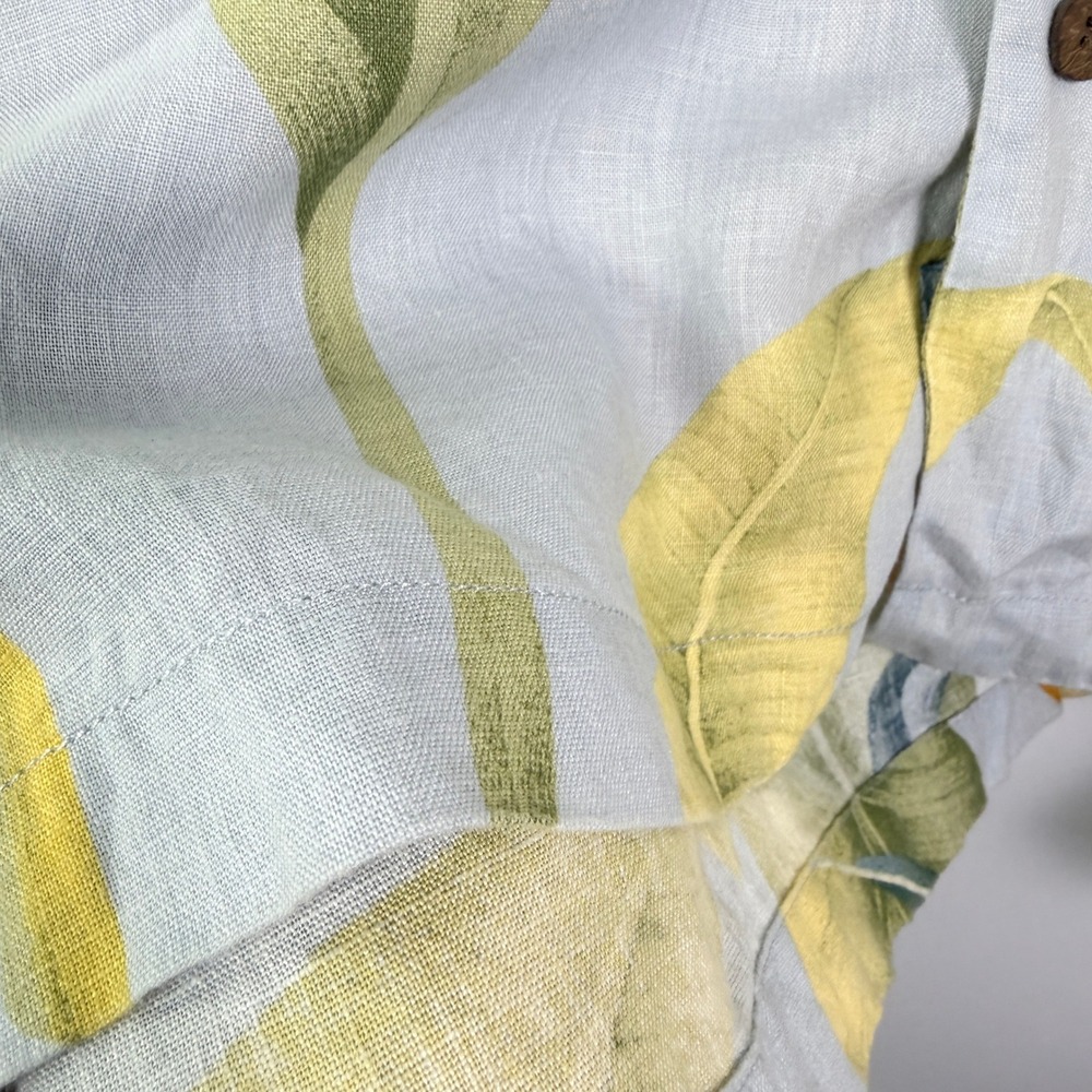 Tommy Bahama Mens XXL 100% Linen Bird of Paradise Tropical Camp Shirt Blue - Picture 6 of 12